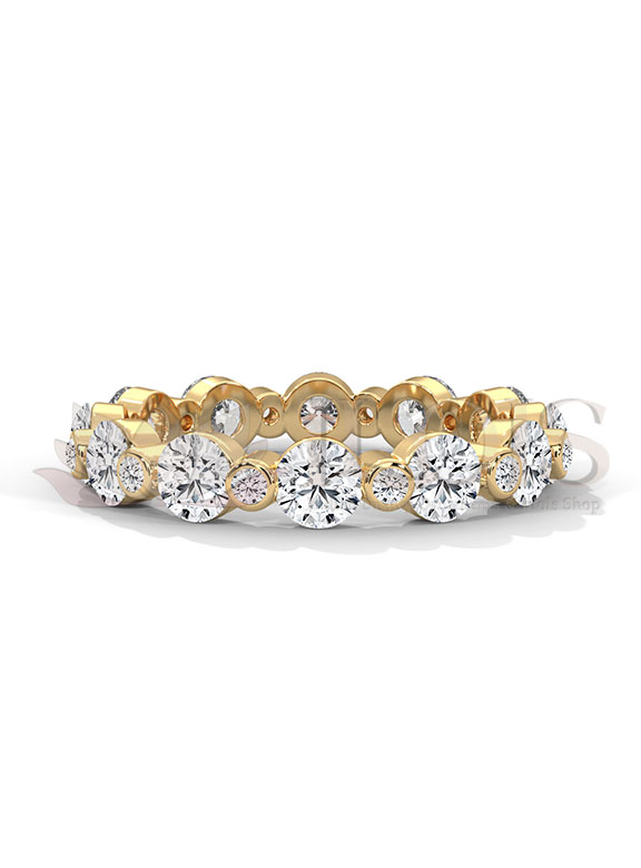 Floral Diamond Open Gold Ring